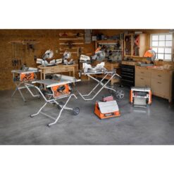 RIDGID R4113-RPM121 15 Amp Corded 10 in. Dual Bevel Miter Saw with LED Cutline Indicator and Black Fine Point Permanent Workshop Marker