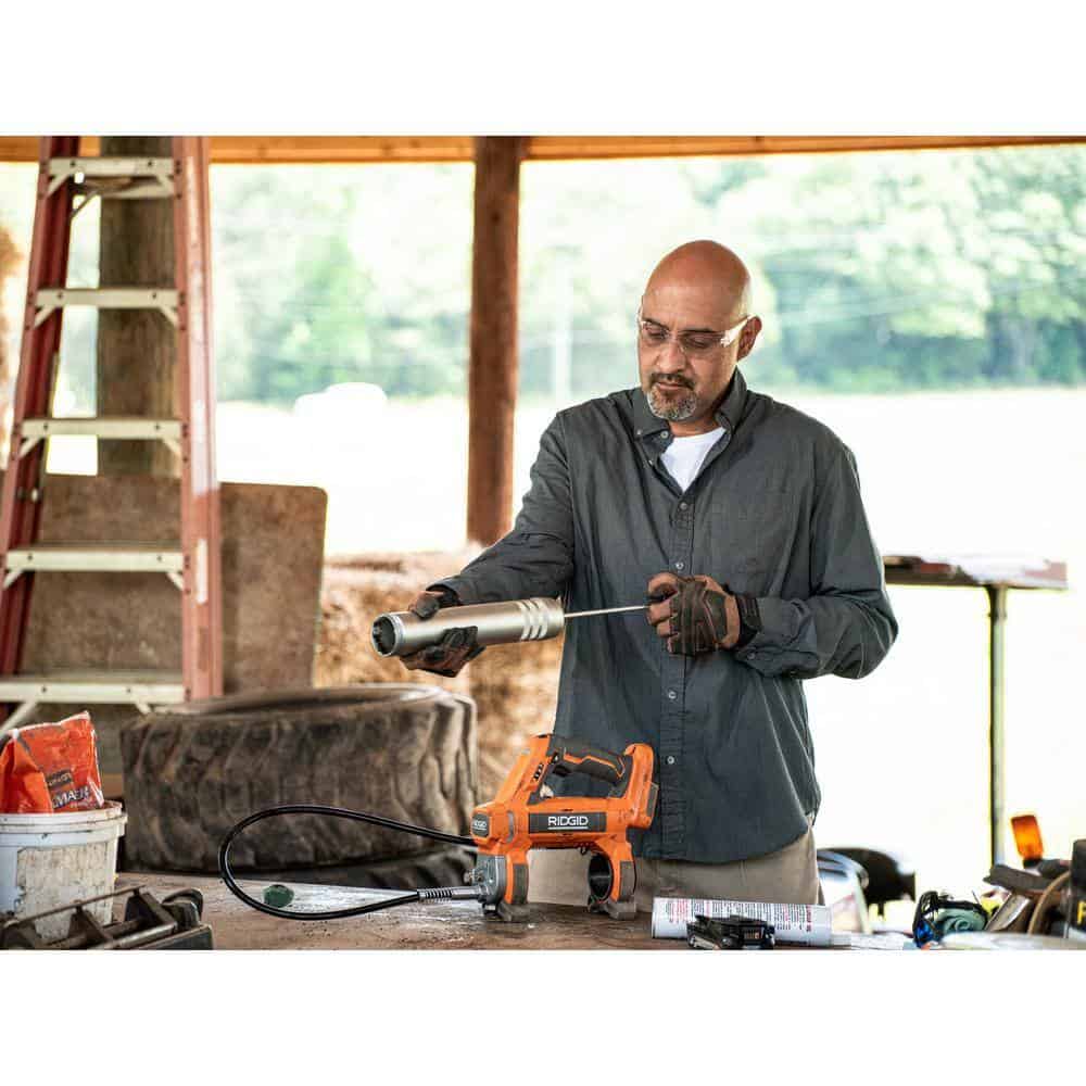 RIDGID R92164SB2 18V Cordless 3-Tool Combo Kit w/ Brushless 1/2 in. Mid-Torque Impact Wrench, Grease Gun, & Digital Inflator (Tools Only)