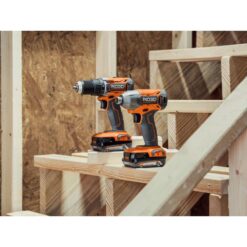 RIDGID R92721 18V Cordless 2-Tool Combo Kit with Drill/Driver, Impact Driver, (2) 2.0 Ah Batteries, and Charger