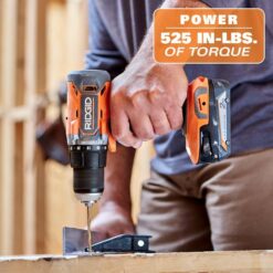 RIDGID R92721 18V Cordless 2-Tool Combo Kit with Drill/Driver, Impact Driver, (2) 2.0 Ah Batteries, and Charger