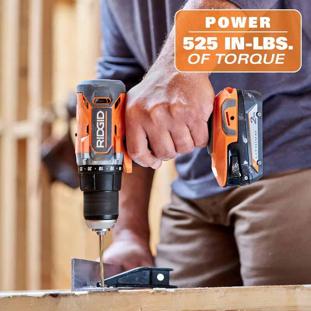 RIDGID R92721 18V Cordless 2-Tool Combo Kit with Drill/Driver, Impact Driver, (2) 2.0 Ah Batteries, and Charger