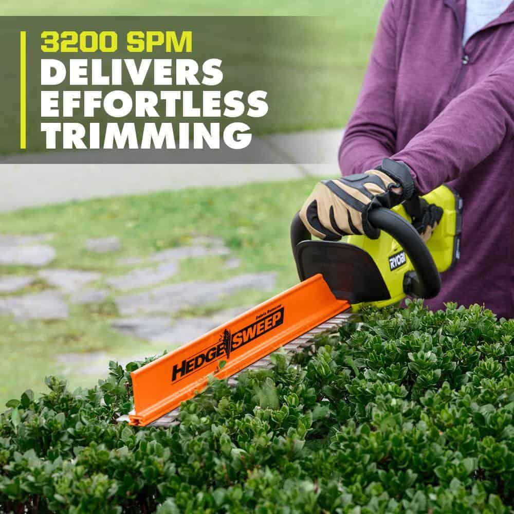 RYOBI ONE+ P2609BTL 18V 22 in. Lithium-Ion Cordless Hedge Trimmer (Tool Only)
