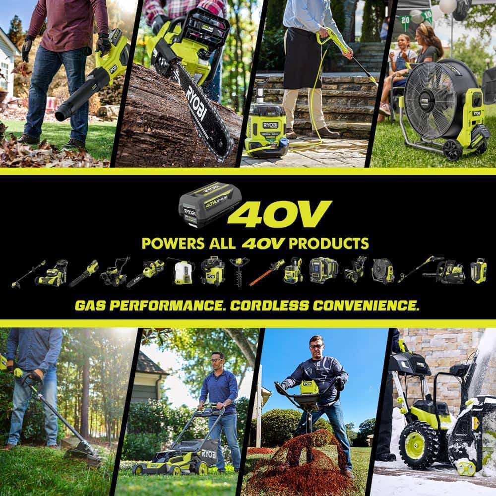 RYOBI RY40HG01K 40V 24 in. Cordless Battery Hedge Trimmer with 2.0 Ah Battery and Charger