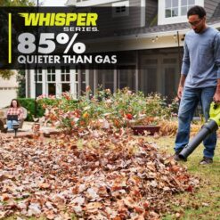 RYOBI PBLLB01K ONE+ HP 18V Brushless Whisper Series 130 MPH 510 CFM Cordless Battery Leaf Blower with 6.0 Ah Battery and Charger