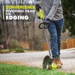 RYOBI PCLCK202K ONE+ 18V Cordless Battery String Trimmer/Edger and Jet Fan Blower Combo Kit (2-Tools) with 4.0 Ah Battery and Charger