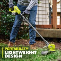 RYOBI PCLCK202K ONE+ 18V Cordless Battery String Trimmer/Edger and Jet Fan Blower Combo Kit (2-Tools) with 4.0 Ah Battery and Charger