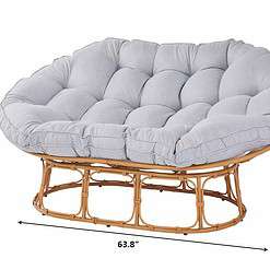 Better Homes & Gardens Double Papasan Chair, Grey Linen
