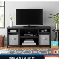 Mainstays Parsons TV Stand for TVs up to 50", Black Oak