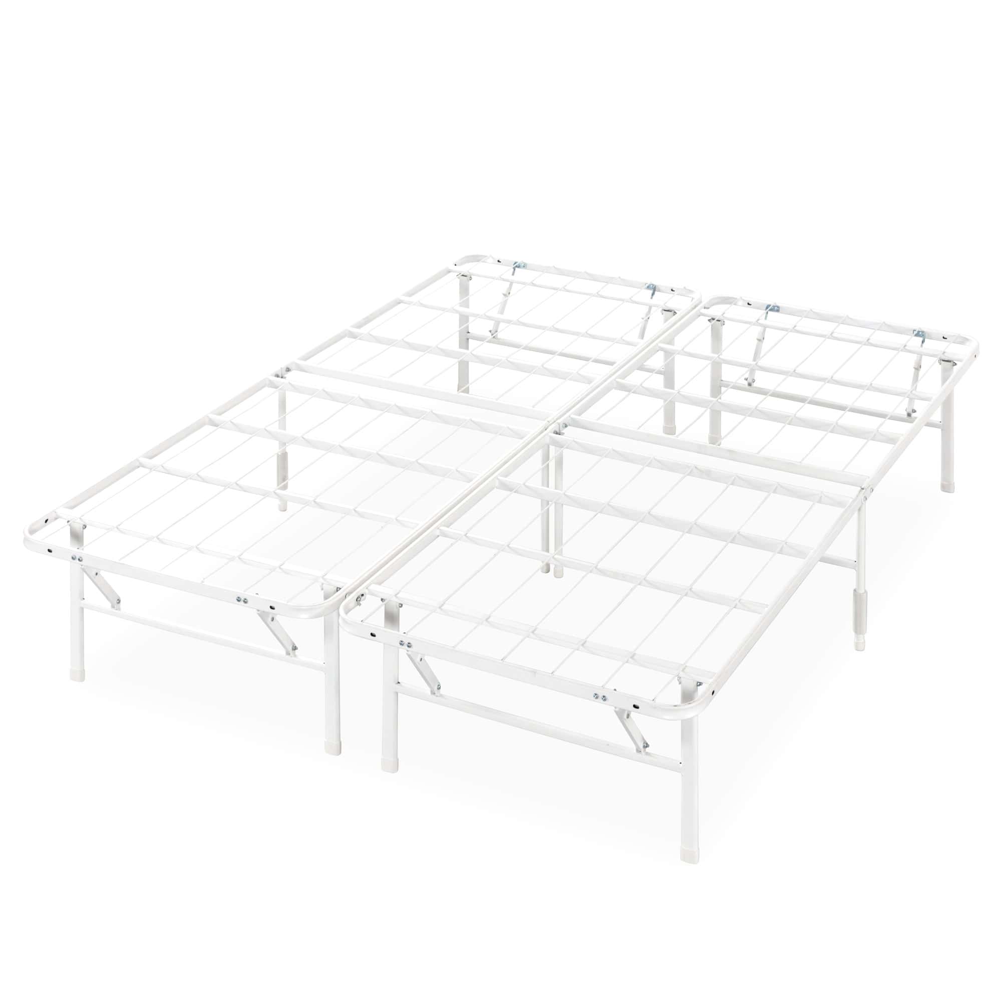 Zinus 14" White Metal SmartBase Tool-Free Assembly Mattress Foundation, Full