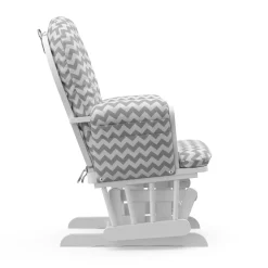 Storkcraft Hoop Infant Nursery Glider and Ottoman, White with Gray Chevron
