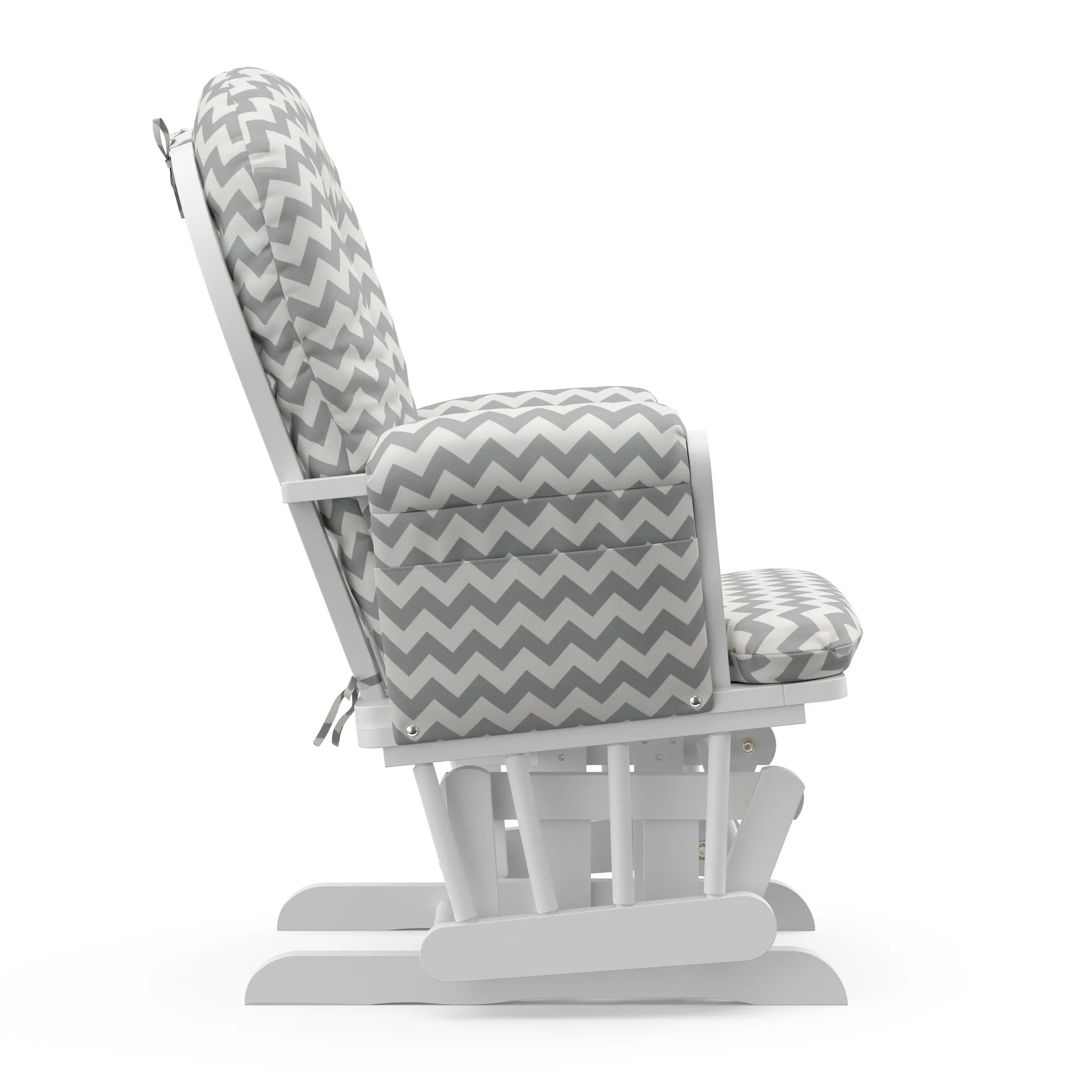 Storkcraft Hoop Infant Nursery Glider and Ottoman, White with Gray Chevron