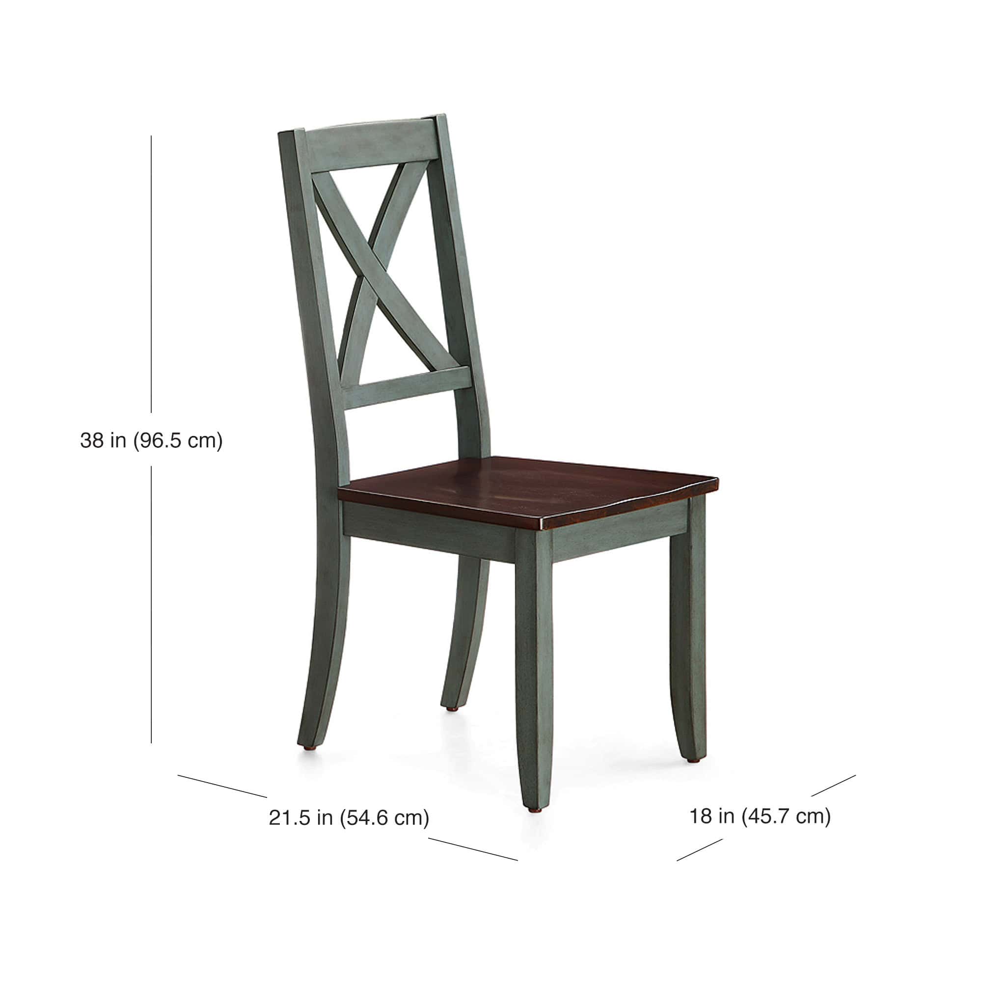 Better Homes & Gardens Maddox Crossing Dining Chairs, Set of 2, Dark Seafoam Finish