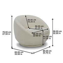 Better Homes & Gardens Mira Swivel Chair, Cream