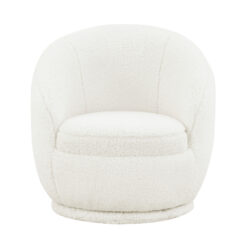 Better Homes & Gardens Mira Kids Swivel Chair, Cream Faux Shearling