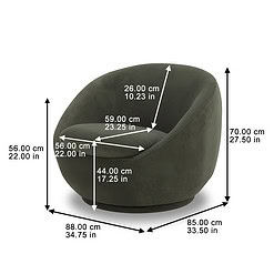 Better Homes & Gardens Mira Swivel Chair, Olive Velvet