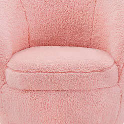Better Homes & Gardens Mira Kids Swivel Chair, Rose Faux Shearling