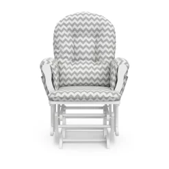 Storkcraft Hoop Infant Nursery Glider and Ottoman, White with Gray Chevron