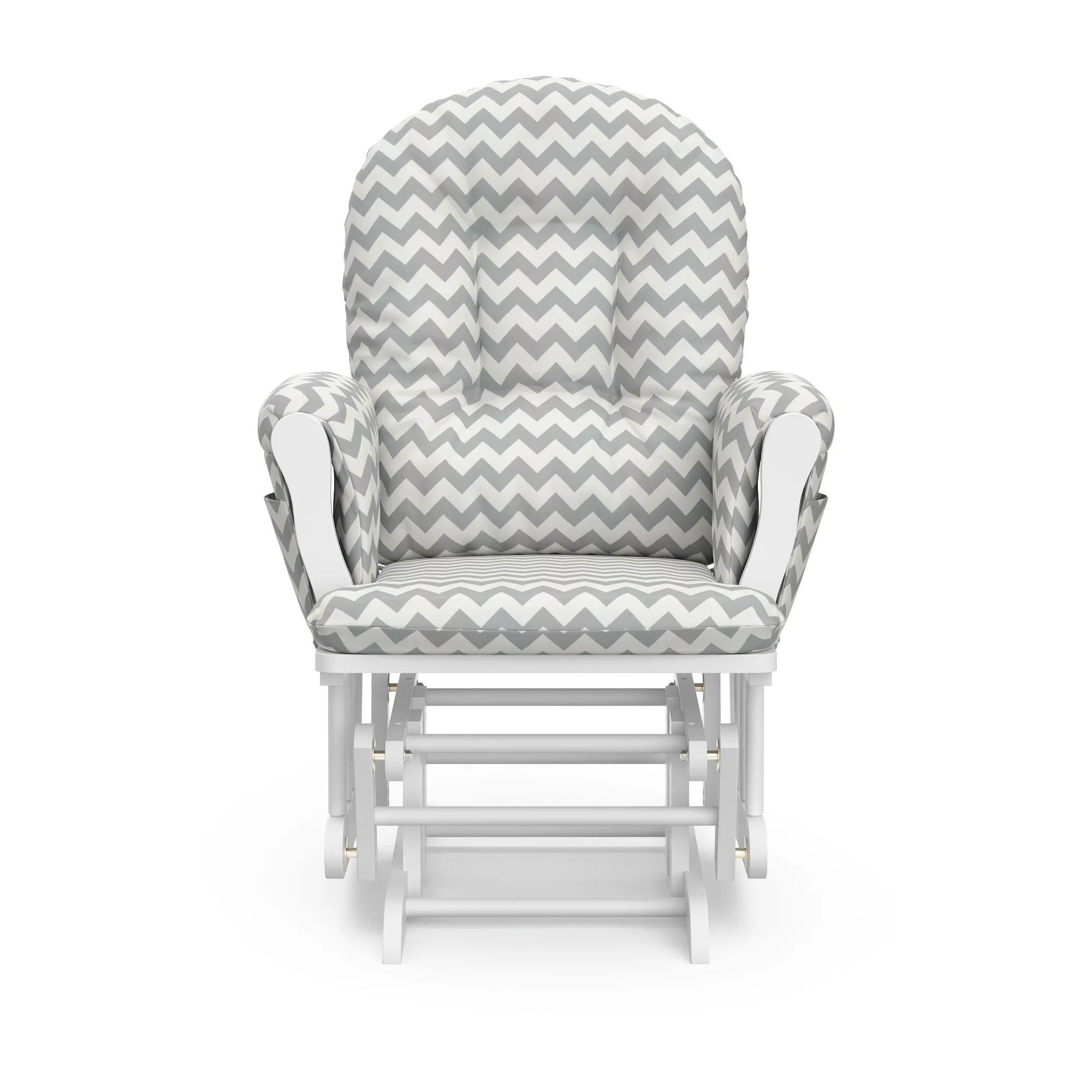 Storkcraft Hoop Infant Nursery Glider and Ottoman, White with Gray Chevron