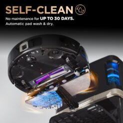 Shark - Robot Vacuum & Mop PowerDetect NeverTouch Pro, Combo, Self-Emptying & Self-Refilling with Self-Clean Pad Wash & Dry - Black
