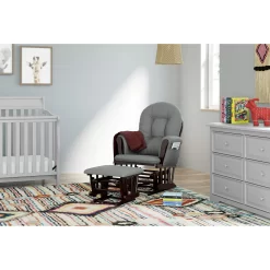 Storkcraft Hoop Infant Nursery Glider and Ottoman, Espresso with Gray