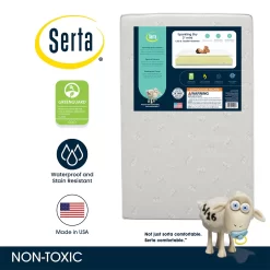 Serta Sparkling Sky 3" Mini/Portable Crib & Toddler Foam Mattress, GREENGUARD Gold