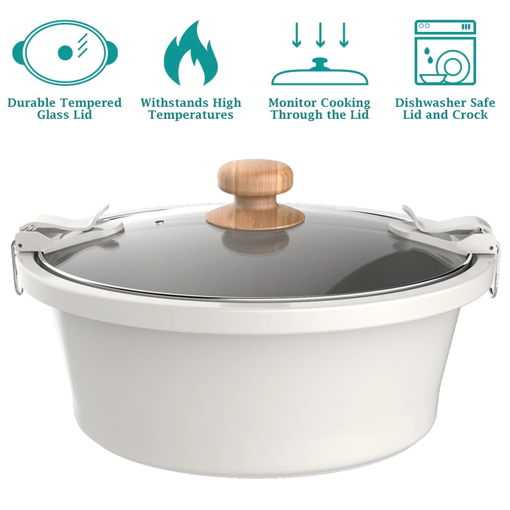 The Pioneer Woman 6 Qt Digital Slow Cooker with Locking Lid, Linen Speckle
