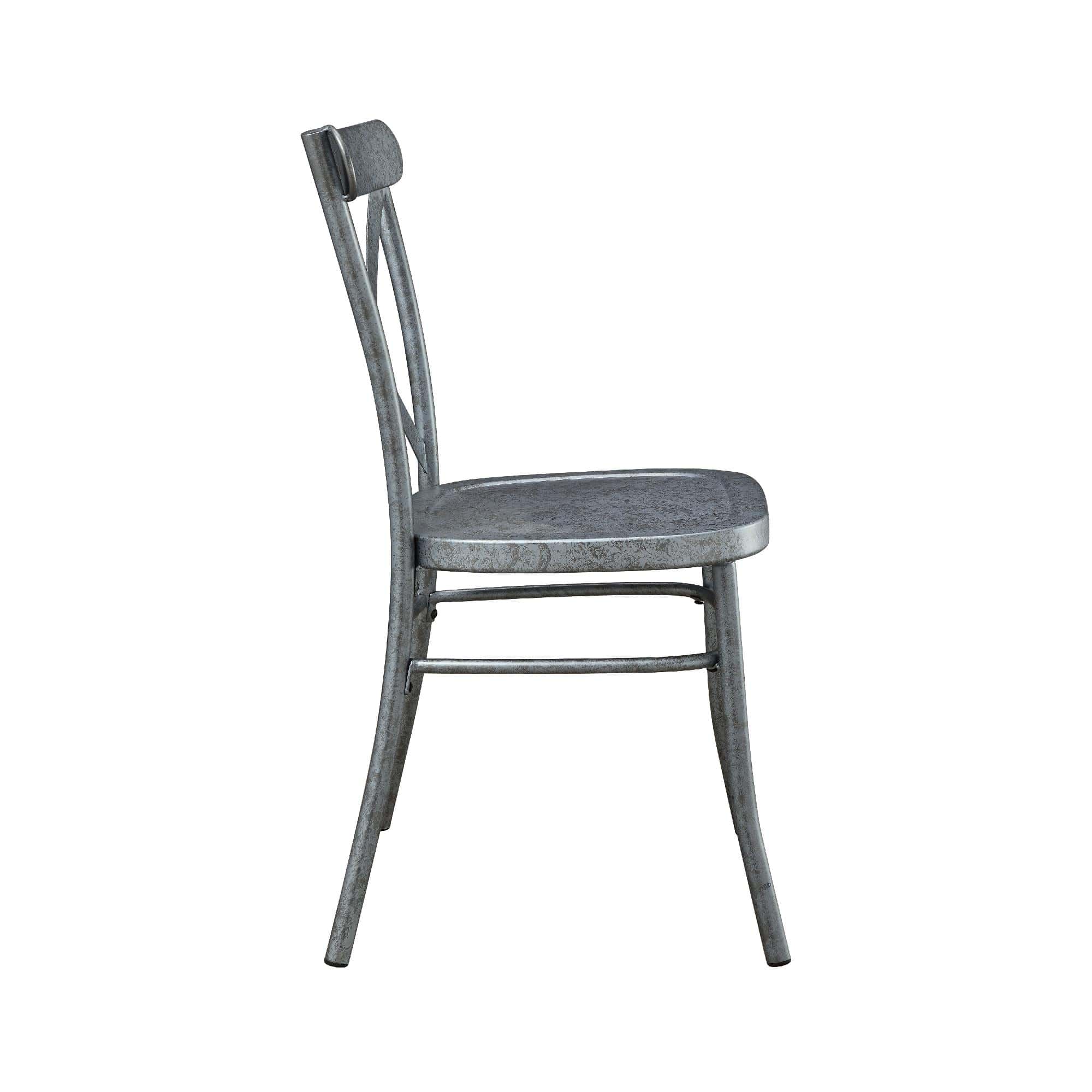 Better Homes and Gardens Collin Distressed Dining Chair, Set of 2, Silver Finish
