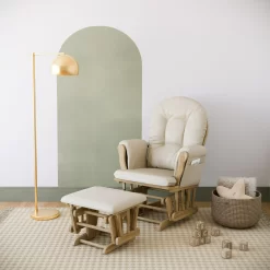 Storkcraft Hoop Infant Nursery Glider and Ottoman, Natural with Beige