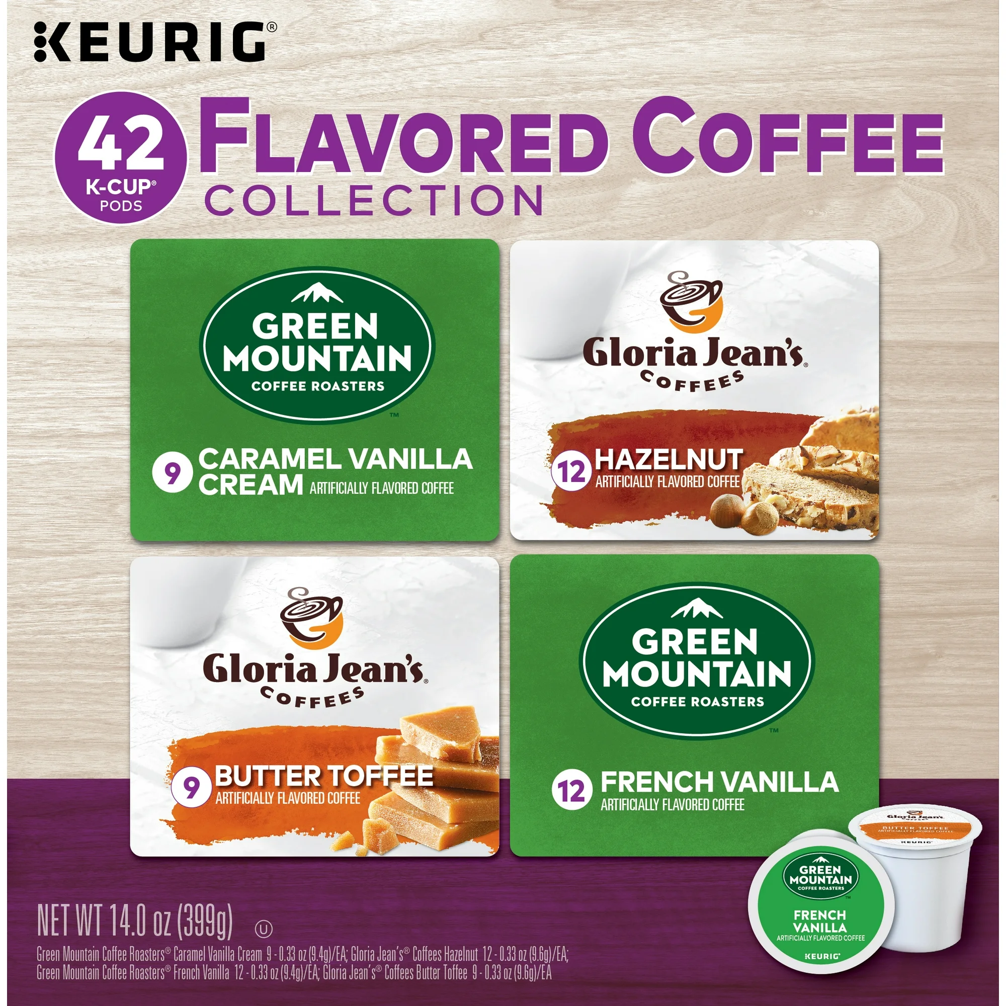 Keurig Flavored Variety Coffee Collection K-Cup Pods, Variety Pack, 42 Count for Keurig Brewers