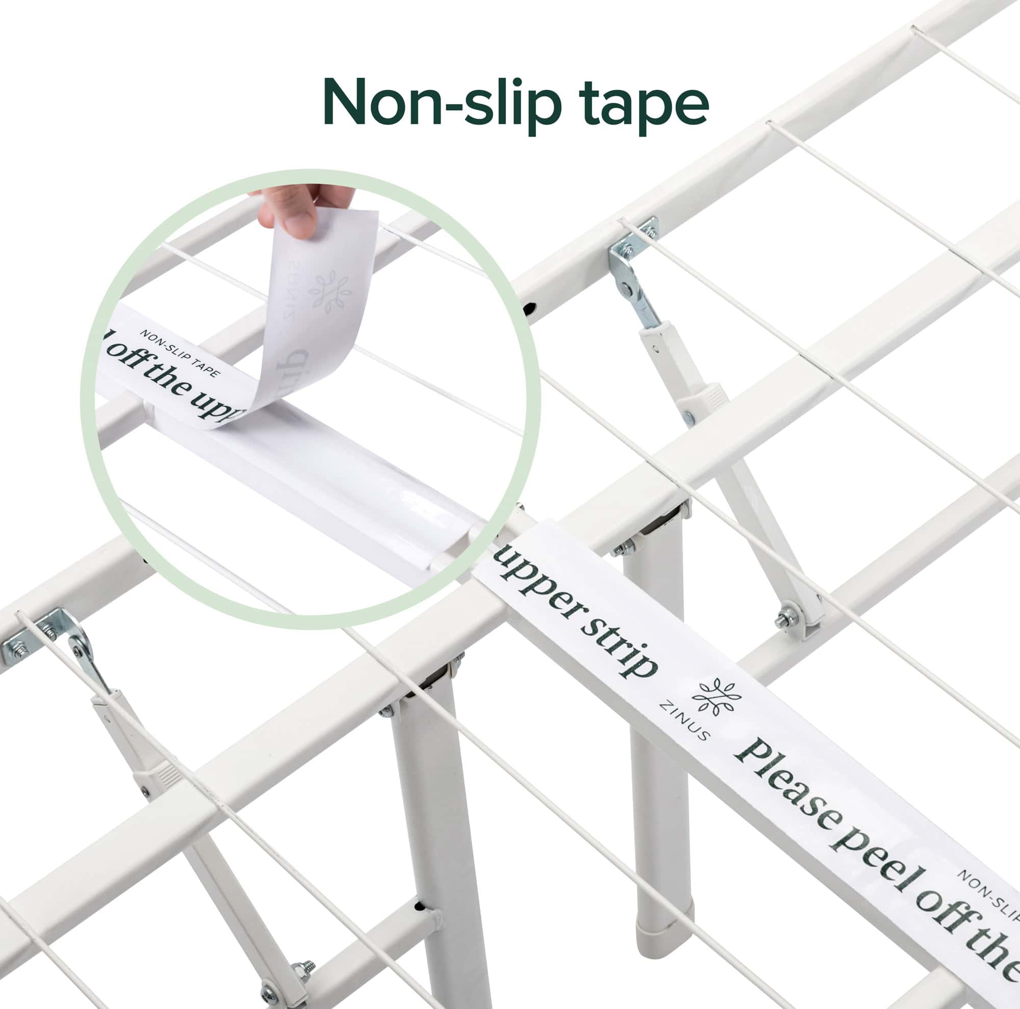 Zinus 14" White Metal SmartBase Tool-Free Assembly Mattress Foundation, Full