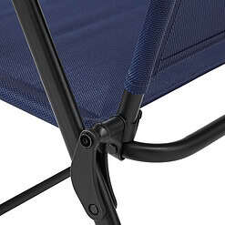 Mainstays Greyson Steel and Sling Adult Folding Outdoor Patio Armchair, Navy (Set of 2)