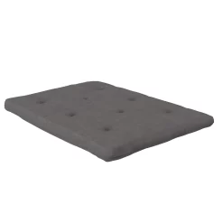 DHP Kali 6 Inch Thermobonded High Density Polyester Fill Futon Mattress, Full, Gray Microfiber