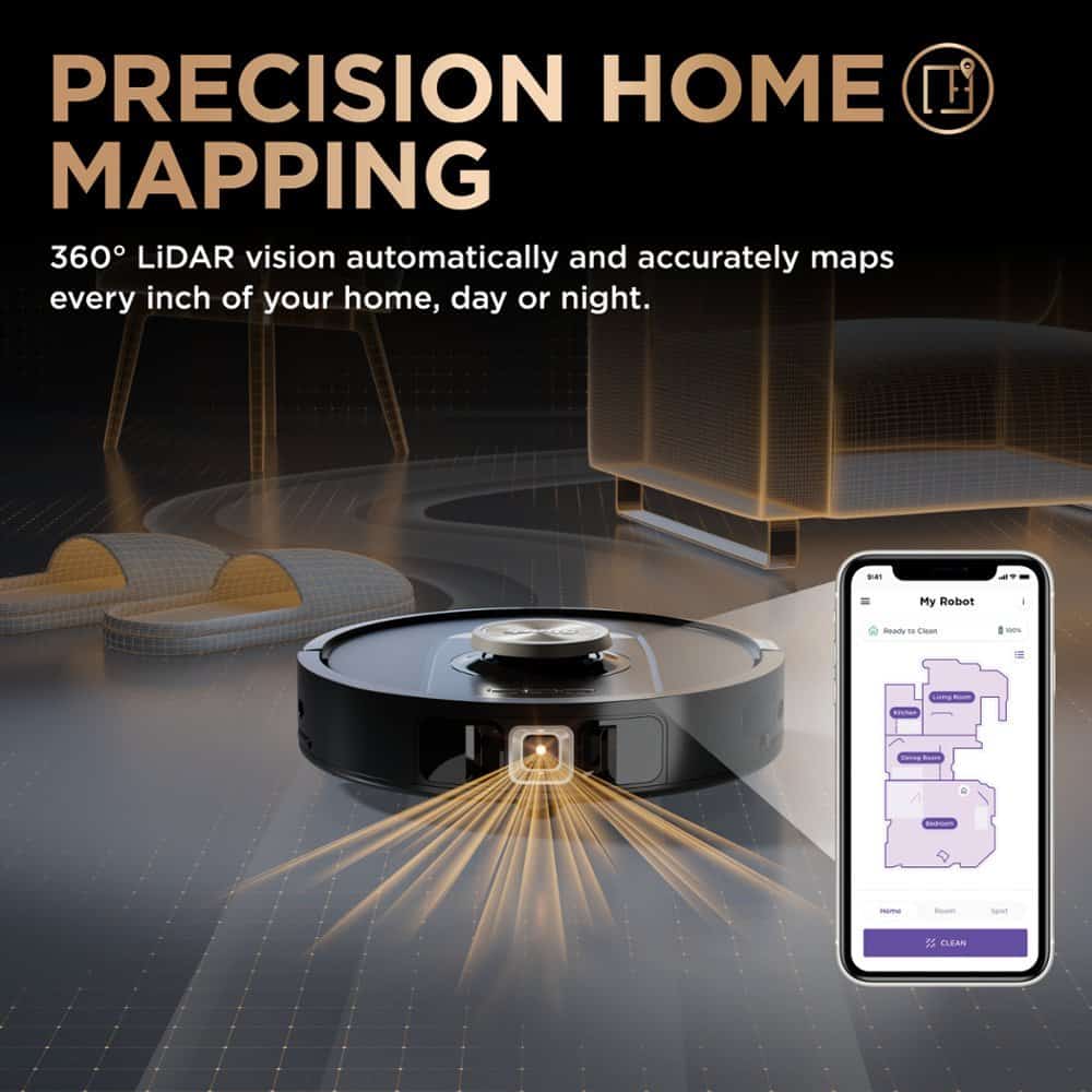 Shark - Robot Vacuum & Mop PowerDetect NeverTouch Pro, Combo, Self-Emptying & Self-Refilling with Self-Clean Pad Wash & Dry - Black