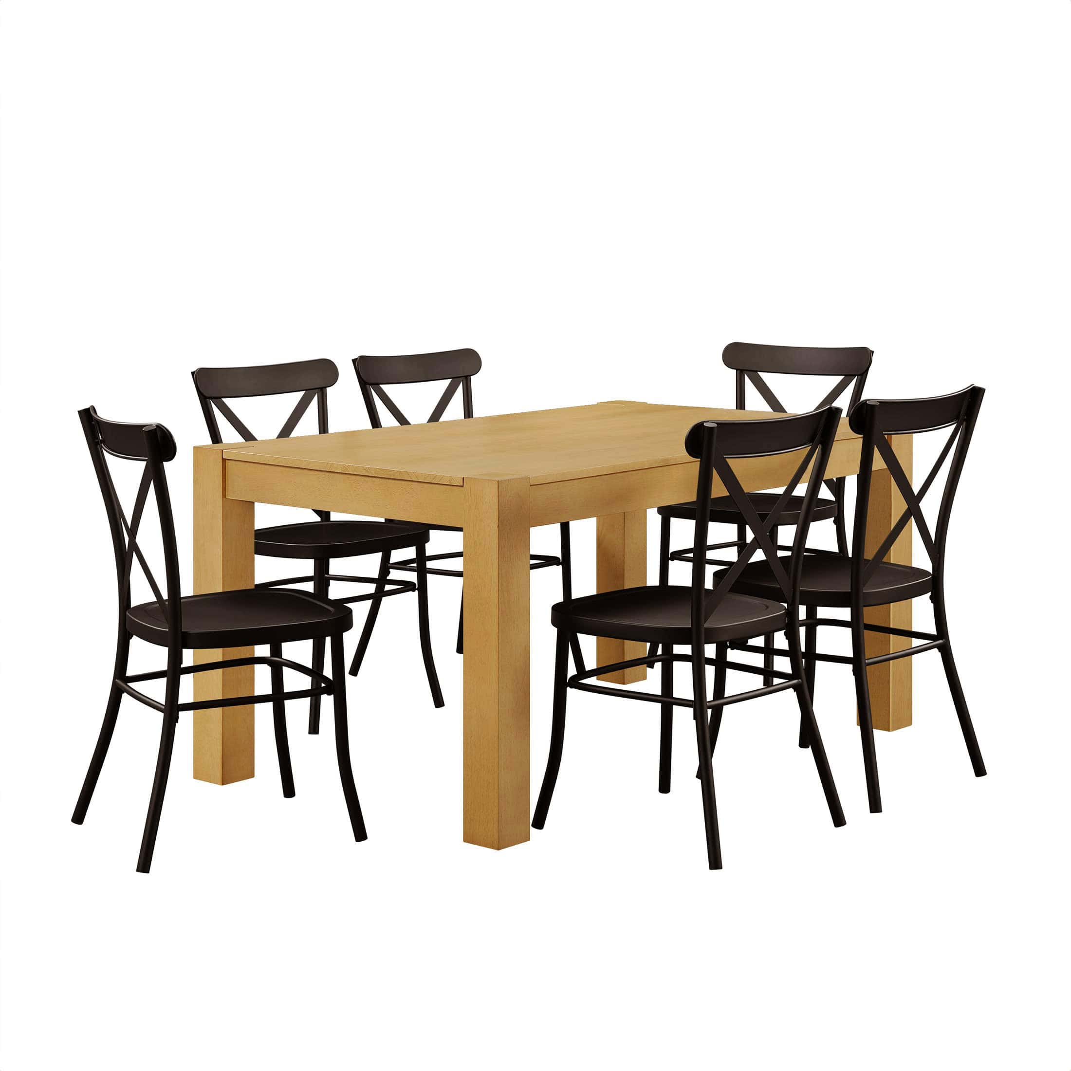 Better Homes and Gardens Collin Distressed Dining Chair, Set of 2, Rich Black Finish