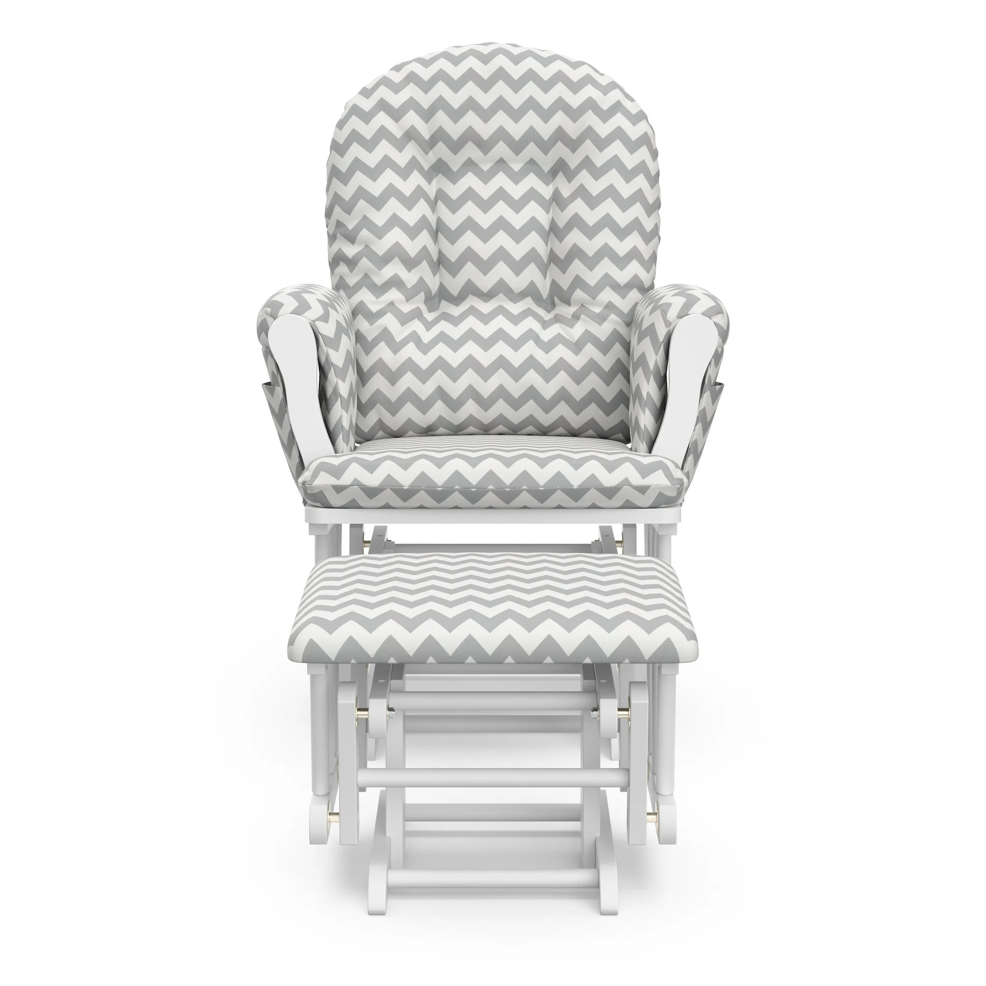 Storkcraft Hoop Infant Nursery Glider and Ottoman, White with Gray Chevron