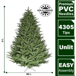 Fraser Hill Farm 9-ft Centerville Pine Artificial Christmas Tree
