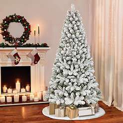 Puleo International 6-ft Pine Flocked Artificial Christmas Tree