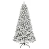 Puleo International 6-ft Pine Flocked Artificial Christmas Tree