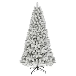 Puleo International 6-ft Pine Flocked Artificial Christmas Tree