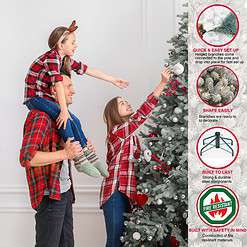 Puleo International 6-ft Pine Flocked Artificial Christmas Tree