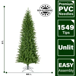 Fraser Hill Farm 9-ft Winter Falls Slim Artificial Christmas Tree