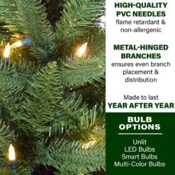 Fraser Hill Farm 9-ft Winter Falls Slim Artificial Christmas Tree