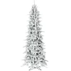 Fraser Hill Farm Unlit 9-ft Mountain Pine Slim Flocked White Artificial Christmas Tree