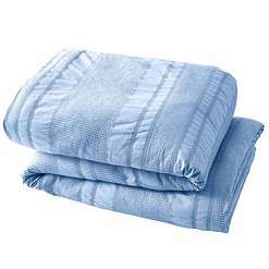 Better Homes & Gardens 3-Piece Blue Waffle Stripe Comforter Set, Adult Full/Queen
