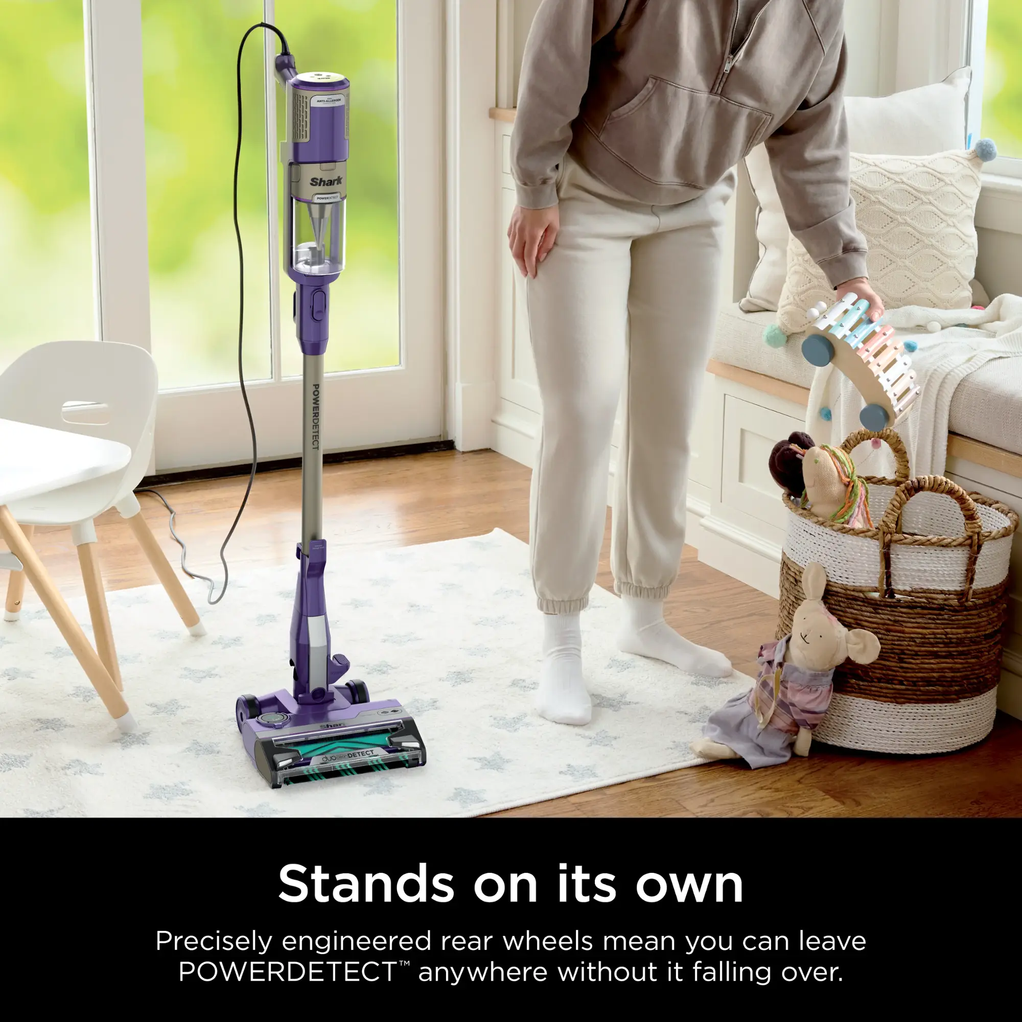 Shark - POWERDETECT Ultra-Light Corded Stick Vacuum with DuoClean Detect Technology and Self-Cleaning Brushroll - Eggplant