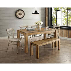 Better Homes and Gardens Collin Distressed Dining Chair, Set of 2, Light Brown Finish