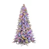 GE 7.5-ft Flocked Candlewood Pine Pre-lit LED Artificial Christmas Tree