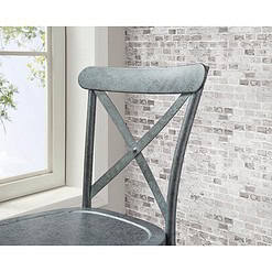 Better Homes and Gardens Collin Distressed Dining Chair, Set of 2, Silver Finish