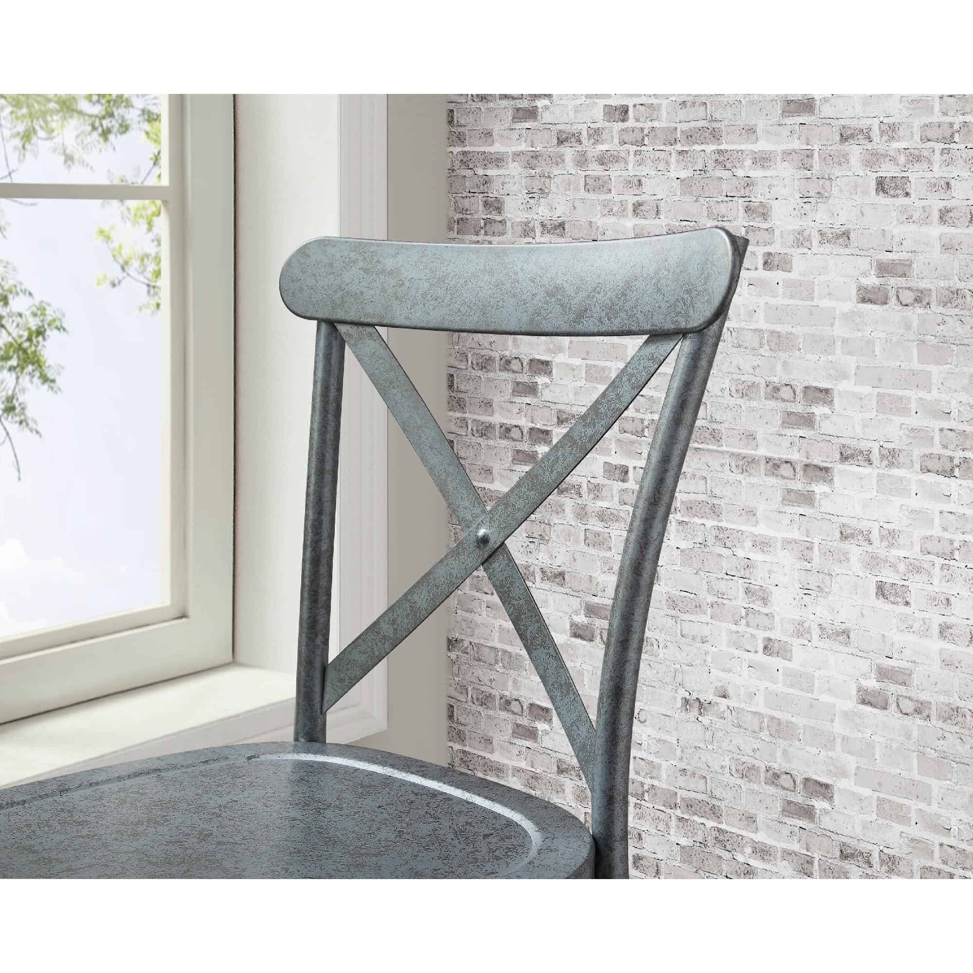Better Homes and Gardens Collin Distressed Dining Chair, Set of 2, Silver Finish