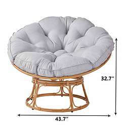 Better Homes & Gardens Papasan Chair, Grey Linen